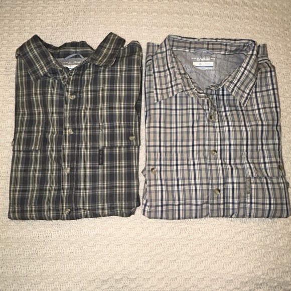 Columbia Other - Lot Of 2 Columbia Omni Shade Short Sleeve Mens XXL Plaid Fishing Hiking Shirts